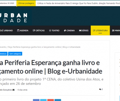 Saiu na mídia - Peça Periferia Esperança ganha livro e lançamento online